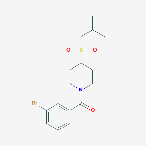 molecular formula C16H22BrNO3S B2510799 (3-溴苯基)(4-(异丁基磺酰基)哌啶-1-基)甲酮 CAS No. 1797687-77-4