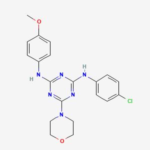 molecular formula C20H21ClN6O2 B2510802 N2-(4-chlorophenyl)-N4-(4-methoxyphenyl)-6-morpholino-1,3,5-triazine-2,4-diamine CAS No. 898607-23-3