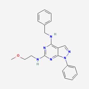 molecular formula C21H22N6O B2510805 N4-benzyl-N6-(2-methoxyethyl)-1-phenyl-1H-pyrazolo[3,4-d]pyrimidine-4,6-diamine CAS No. 897620-63-2