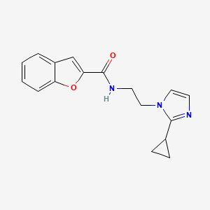 molecular formula C17H17N3O2 B2510812 N-(2-(2-环丙基-1H-咪唑-1-基)乙基)苯并呋喃-2-甲酰胺 CAS No. 2034452-03-2