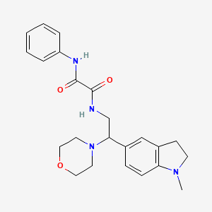 molecular formula C23H28N4O3 B2510821 N1-(2-(1-甲基吲哚啉-5-基)-2-吗啉乙基)-N2-苯基草酰胺 CAS No. 922557-12-8