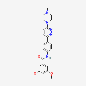 molecular formula C24H27N5O3 B2510830 3,5-dimethoxy-N-(4-(6-(4-methylpiperazin-1-yl)pyridazin-3-yl)phenyl)benzamide CAS No. 941895-67-6