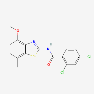 molecular formula C16H12Cl2N2O2S B2510833 2,4-dichloro-N-(4-methoxy-7-methyl-1,3-benzothiazol-2-yl)benzamide CAS No. 868230-48-2