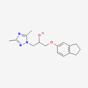 molecular formula C16H21N3O2 B2510834 1-(2,3-dihydro-1H-inden-5-yloxy)-3-(3,5-dimethyl-1,2,4-triazol-1-yl)propan-2-ol CAS No. 712345-45-4