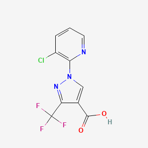 molecular formula C10H5ClF3N3O2 B2510840 1-(3-Chloropyridin-2-yl)-3-(trifluoromethyl)-1h-pyrazole-4-carboxylic acid CAS No. 1947346-63-5