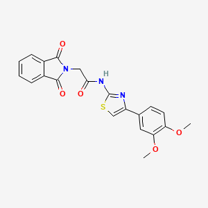 molecular formula C21H17N3O5S B2510852 N-[4-(3,4-dimethoxyphenyl)-1,3-thiazol-2-yl]-2-(1,3-dioxoisoindol-2-yl)acetamide CAS No. 476298-62-1