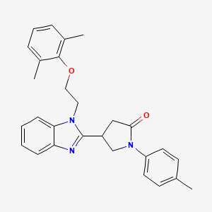 molecular formula C28H29N3O2 B2510855 4-(1-(2-(2,6-dimethylphenoxy)ethyl)-1H-benzo[d]imidazol-2-yl)-1-(p-tolyl)pyrrolidin-2-one CAS No. 890638-23-0