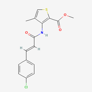molecular formula C16H14ClNO3S B2510856 methyl 3-[[(E)-3-(4-chlorophenyl)prop-2-enoyl]amino]-4-methylthiophene-2-carboxylate CAS No. 866150-45-0