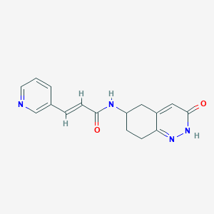 molecular formula C16H16N4O2 B2510866 (E)-N-(3-oxo-2,3,5,6,7,8-hexahydrocinnolin-6-yl)-3-(pyridin-3-yl)acrylamide CAS No. 2035004-82-9