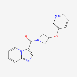 molecular formula C17H16N4O2 B2510869 (2-Methylimidazo[1,2-a]pyridin-3-yl)(3-(pyridin-3-yloxy)azetidin-1-yl)methanone CAS No. 1903313-54-1