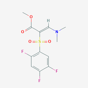 molecular formula C12H12F3NO4S B2510873 methyl (2Z)-3-(dimethylamino)-2-[(2,4,5-trifluorophenyl)sulfonyl]acrylate CAS No. 1325549-67-4