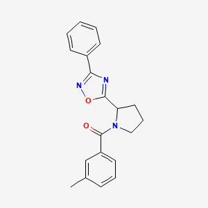molecular formula C20H19N3O2 B2510880 5-[1-(3-Methylbenzoyl)pyrrolidin-2-yl]-3-phenyl-1,2,4-oxadiazole CAS No. 1798634-21-5