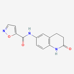 molecular formula C13H11N3O3 B2510884 N-(2-oxo-1,2,3,4-tetrahydroquinolin-6-yl)isoxazole-5-carboxamide CAS No. 1210668-59-9