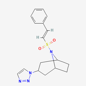 molecular formula C17H20N4O2S B2510886 8-[(E)-2-phenylethenesulfonyl]-3-(1H-1,2,3-triazol-1-yl)-8-azabicyclo[3.2.1]octane CAS No. 2210232-46-3