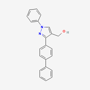 molecular formula C22H18N2O B2510887 [1-Phenyl-3-(4-phenylphenyl)pyrazol-4-yl]methanol CAS No. 372107-04-5
