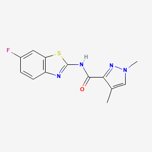 molecular formula C13H11FN4OS B2510890 N-(6-fluorobenzo[d]thiazol-2-yl)-1,4-dimethyl-1H-pyrazole-3-carboxamide CAS No. 1203226-94-1