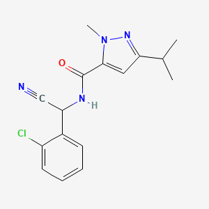 molecular formula C16H17ClN4O B2510894 N-[(2-chlorophenyl)(cyano)methyl]-1-methyl-3-(propan-2-yl)-1H-pyrazole-5-carboxamide CAS No. 1444308-26-2