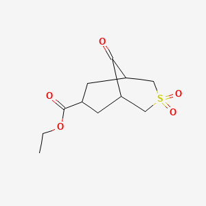 molecular formula C11H16O5S B2510897 Ethyl 3,3,9-trioxo-3lambda6-thiabicyclo[3.3.1]nonane-7-carboxylate CAS No. 2402829-85-8