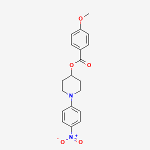 molecular formula C19H20N2O5 B2510898 1-(4-Nitrophenyl)-4-piperidinyl 4-methoxybenzenecarboxylate CAS No. 339010-15-0