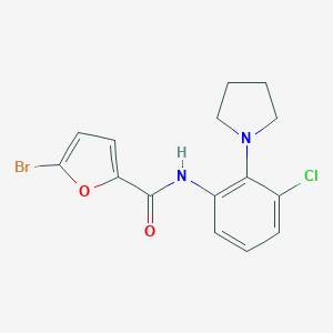 molecular formula C15H14BrClN2O2 B251090 5-bromo-N-[3-chloro-2-(1-pyrrolidinyl)phenyl]-2-furancarboxamide 