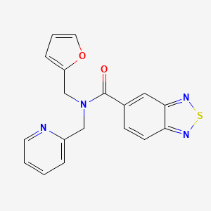 molecular formula C18H14N4O2S B2510906 N-(furan-2-ylmethyl)-N-(pyridin-2-ylmethyl)benzo[c][1,2,5]thiadiazole-5-carboxamide CAS No. 1286699-04-4