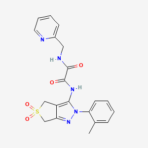 molecular formula C20H19N5O4S B2510908 N1-(5,5-二氧化-2-(邻甲苯基)-4,6-二氢-2H-噻吩并[3,4-c]吡唑-3-基)-N2-(吡啶-2-基甲基)草酰胺 CAS No. 899994-96-8