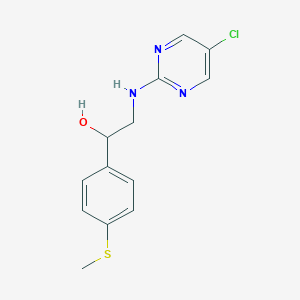molecular formula C13H14ClN3OS B2510910 2-[(5-Chloropyrimidin-2-yl)amino]-1-(4-methylsulfanylphenyl)ethanol CAS No. 2379976-03-9