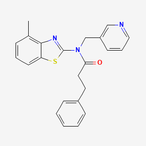 B2510911 N-(4-methylbenzo[d]thiazol-2-yl)-3-phenyl-N-(pyridin-3-ylmethyl)propanamide CAS No. 895000-78-9