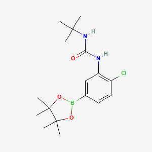B2510919 1-(Tert-butyl)-3-(2-chloro-5-(4,4,5,5-tetramethyl-1,3,2-dioxaborolan-2-yl)phenyl)urea CAS No. 2246564-39-4