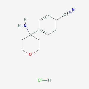 molecular formula C12H15ClN2O B2510921 4-(4-氨基-4-氧代-1,4-二氢苯并[d][1,3]恶二唑-6-基)苯甲腈盐酸盐 CAS No. 2044712-77-6