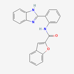 molecular formula C22H15N3O2 B2510923 N-(2-(1H-苯并[d]咪唑-2-基)苯基)苯并呋喃-2-甲酰胺 CAS No. 922473-16-3