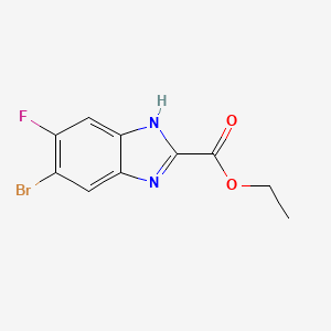 molecular formula C10H8BrFN2O2 B2510925 5-溴-6-氟-1H-苯并咪唑-2-甲酸乙酯 CAS No. 1528623-85-9