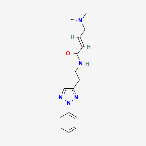molecular formula C16H21N5O B2510929 (E)-4-(Dimethylamino)-N-[2-(2-phenyltriazol-4-yl)ethyl]but-2-enamide CAS No. 2411333-41-8
