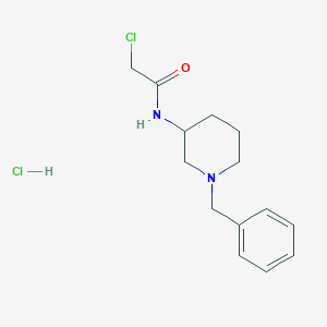 molecular formula C14H20Cl2N2O B2510937 N-(1-Benzylpiperidin-3-yl)-2-chloroacetamide;hydrochloride CAS No. 2411200-89-8