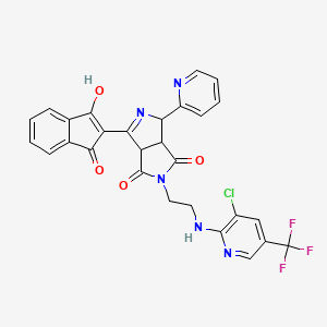 2-(2-{[3-chloro-5-(trifluoromethyl)-2-pyridinyl]amino}ethyl)-4-(1,3-dioxo-1,3-dihydro-2H-inden-2-yliden)-6-(2-pyridinyl)tetrahydropyrrolo[3,4-c]pyrrole-1,3(2H,3aH)-dione