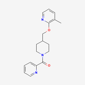 molecular formula C18H21N3O2 B2510939 [4-[(3-Methylpyridin-2-yl)oxymethyl]piperidin-1-yl]-pyridin-2-ylmethanone CAS No. 2379950-81-7