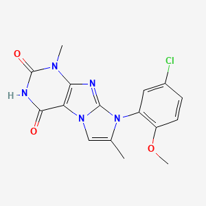 8-(5-chloro-2-methoxyphenyl)-1,7-dimethyl-1H,2H,3H,4H,8H-imidazo[1,2-g]purine-2,4-dione