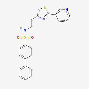 molecular formula C22H19N3O2S2 B2510949 N-(2-(2-(吡啶-3-基)噻唑-4-基)乙基)-[1,1'-联苯]-4-磺酰胺 CAS No. 863512-04-3