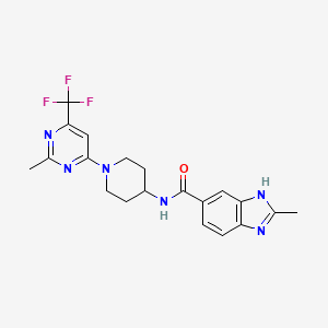 2-methyl-N-(1-(2-methyl-6-(trifluoromethyl)pyrimidin-4-yl)piperidin-4-yl)-1H-benzo[d]imidazole-6-carboxamide