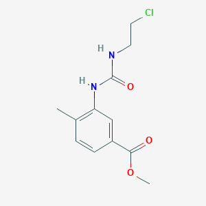 molecular formula C12H15ClN2O3 B2510962 Methyl 3-({[(2-chloroethyl)amino]carbonyl}amino)-4-methylbenzenecarboxylate CAS No. 64624-41-5