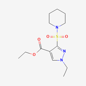 molecular formula C13H21N3O4S B2510975 ethyl 1-ethyl-3-(piperidin-1-ylsulfonyl)-1H-pyrazole-4-carboxylate CAS No. 1260912-39-7