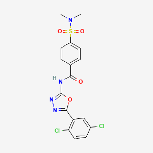 molecular formula C17H14Cl2N4O4S B2510978 N-(5-(2,5-二氯苯基)-1,3,4-恶二唑-2-基)-4-(N,N-二甲基氨磺酰)苯甲酰胺 CAS No. 891133-75-8