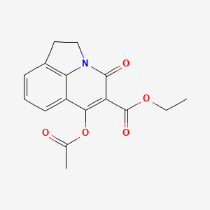 molecular formula C16H15NO5 B2510981 乙酰氧基-4-氧代-1,2-二氢-4H-吡咯并[3,2,1-ij]喹啉-5-羧酸乙酯 CAS No. 477868-62-5