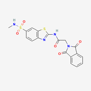 molecular formula C18H14N4O5S2 B2510983 2-(1,3-dioxoisoindol-2-yl)-N-[6-(methylsulfamoyl)-1,3-benzothiazol-2-yl]acetamide CAS No. 865592-08-1