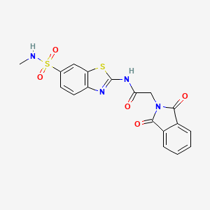 molecular formula C18H14N4O5S2 B2510983 2-(1,3-dioxo-2,3-dihydro-1H-isoindol-2-yl)-N-[6-(methylsulfamoyl)-1,3-benzothiazol-2-yl]acetamide CAS No. 865592-08-1