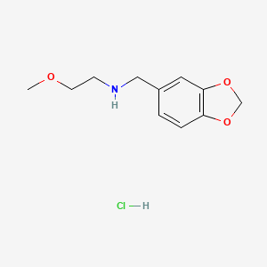 molecular formula C11H16ClNO3 B2510986 Benzo[1,3]dioxol-5-ylmethyl-(2-methoxy-ethyl)-amine hydrochloride CAS No. 1049803-02-2