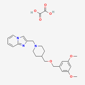 molecular formula C25H31N3O7 B2511001 2-((4-(((3,5-Dimethoxybenzyl)oxy)methyl)piperidin-1-yl)methyl)imidazo[1,2-a]pyridine oxalate CAS No. 1421530-95-1