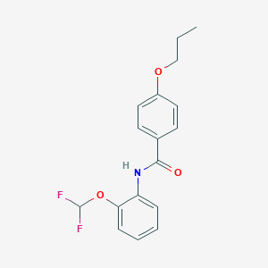 molecular formula C17H17F2NO3 B251101 N-[2-(difluoromethoxy)phenyl]-4-propoxybenzamide 