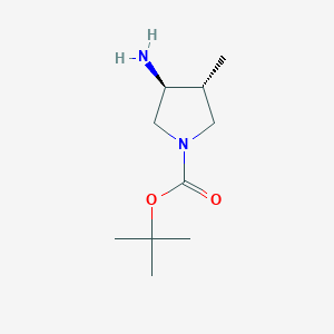 molecular formula C10H20N2O2 B2511020 trans-1-Boc-3-amino-4-methylpyrrolidine CAS No. 1152110-80-9; 1152113-30-8; 1932160-29-6