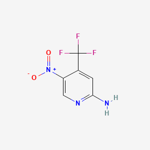 molecular formula C6H4F3N3O2 B2511023 5-Nitro-4-(trifluoromethyl)pyridin-2-amine CAS No. 1000152-83-9
